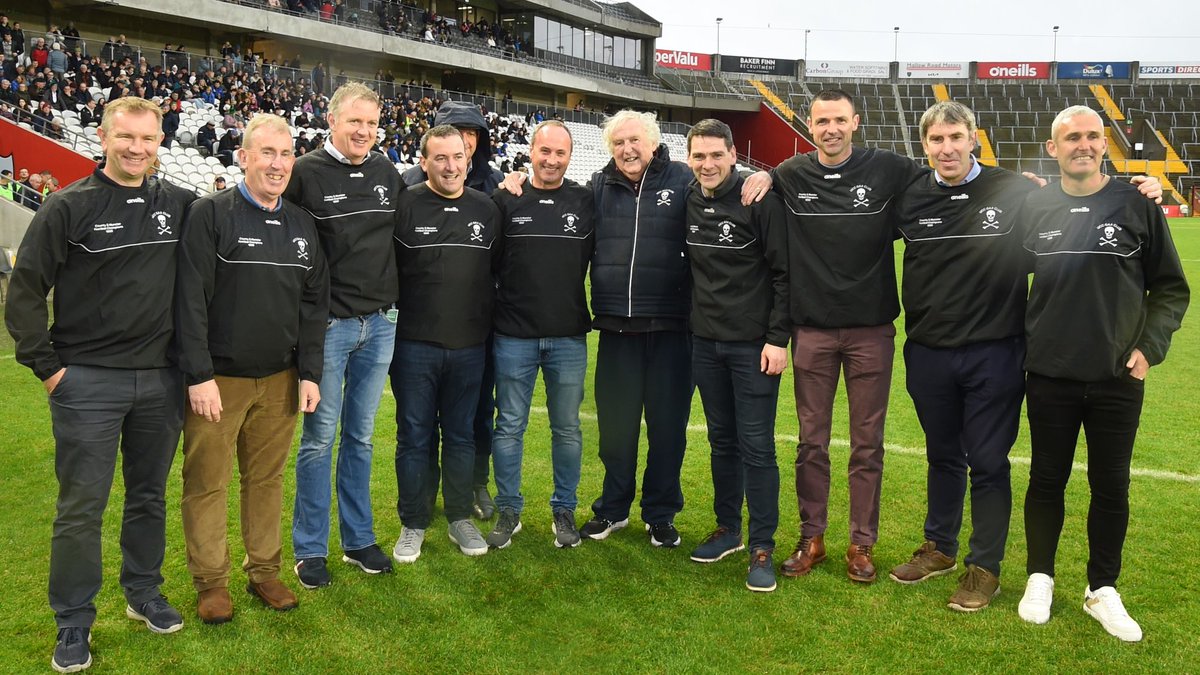 OfficialCorkGAA's tweet photo. The 1999 UCC team, celebrated as Cork Senior Football Champions, was honoured with a 25th Anniversary Jubilee parade at Half Time during the McCarthy Insurance Group Premier Senior Football Championship Final.

Photo Courtesy of @GeorgeHatchell2 https://t.co/JWc1aGupjg