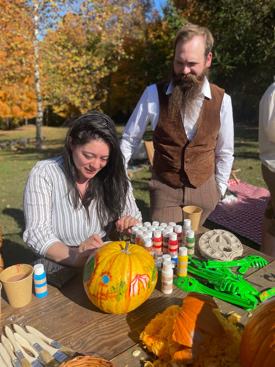 SpongeyAstro's tweet photo. Fall Hobbit Gathering 2024

This was our first time to the Hobbit Gathering.  We played tavern games, learned to dance many Hobbit dances, played moss ball (a Shire original), had afternoon tea, supper, and connected with old friends.  We felt worlds away.  The day was a perfect beautiful fall day.

I want to go back.  Next time I'll be even better at learning the dances.  It is foretold 🔮

Included pictures of the quick Shire pumpkin I painted with their crafts.

Go, Team Potatoes! 🥔 Boo, Team Shneedles! 👹