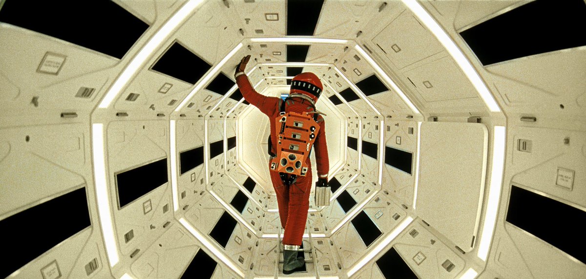 retroscifiart's tweet image. Sci-fi corridors. 2001 A Space Odyssey  (1968), Solaris (1972), Star Wars (1977), Alien (1979)