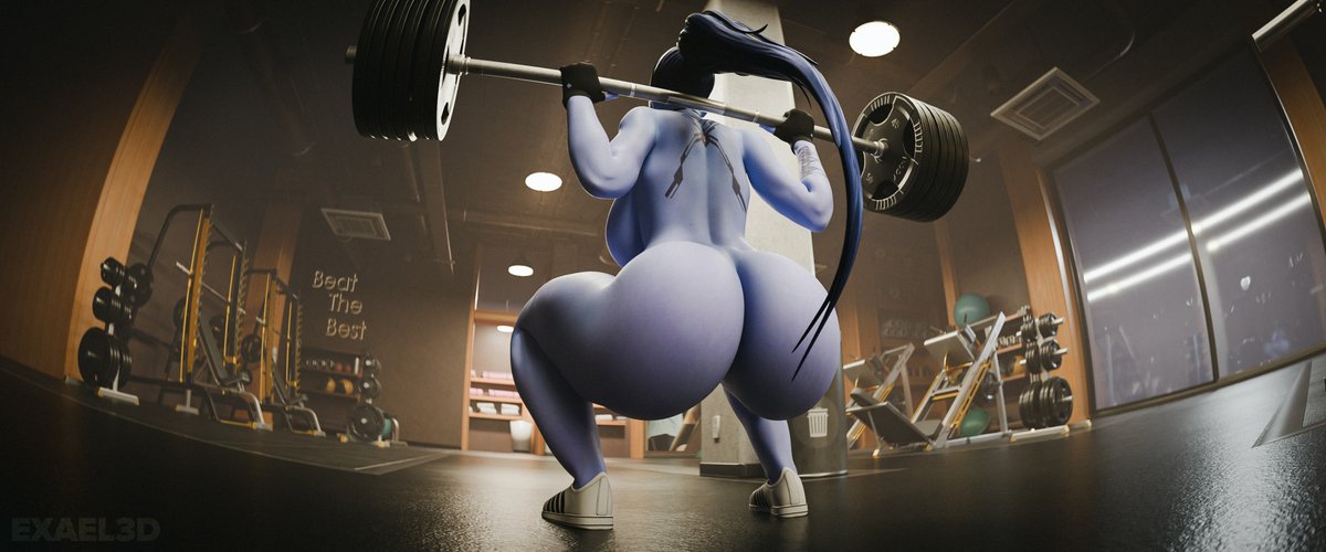 Exael3D's tweet photo. Widowmaker hitting the gym #Overwatch2 #b3d https://t.co/loGRLXM8uI