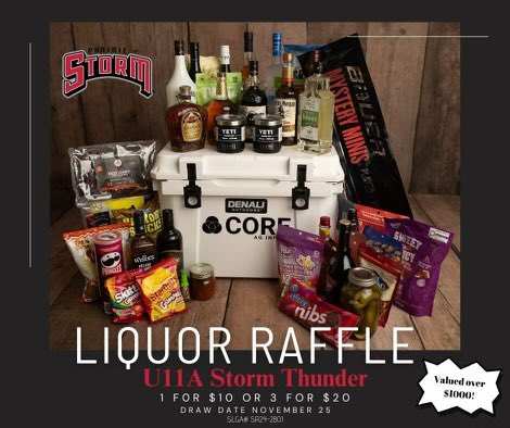 It’s raffle season.    Get them while they are hot Tickets for the U11A Prairie Storm