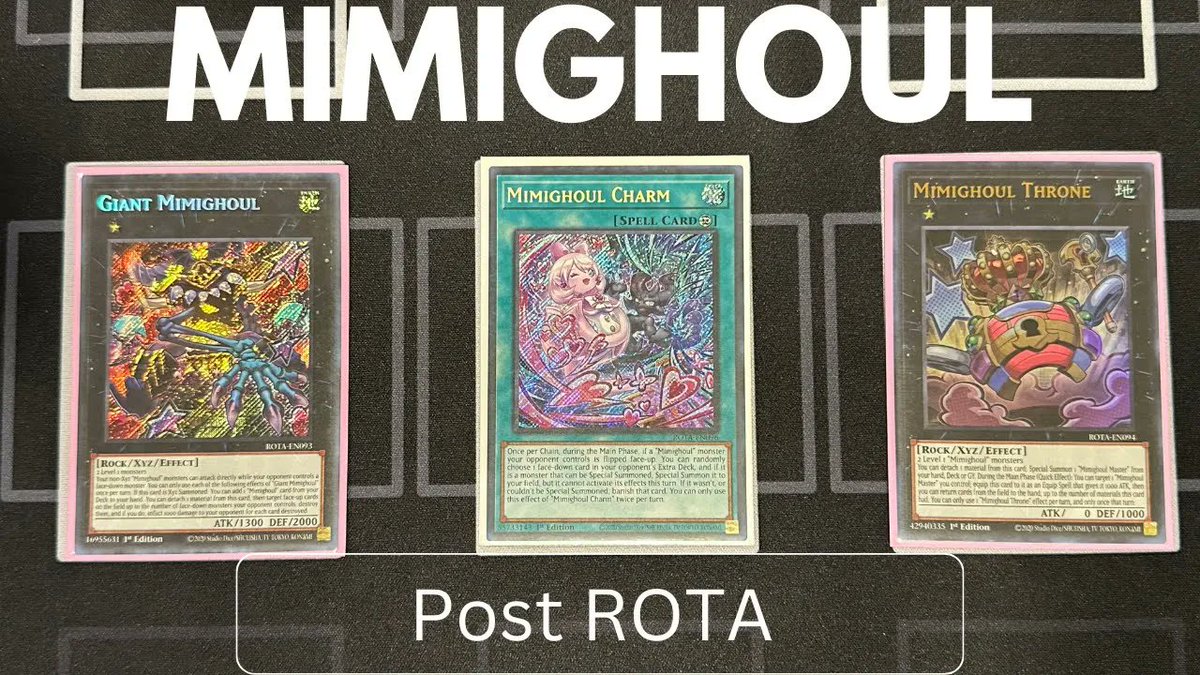 neospacianmigz's tweet photo. NEW MIMIGHOUL post Rage of the Abyss Deck Profile! #yugioh #ygo #yugiohtcg #ygotcg #tcgexclusive #rota #youtube #yugitube #mimighoul #dungeon #rageoftheabyss #LODE #legacyofdestruction
https://t.co/AcKyw97Lq4 https://t.co/ifHEqtSNpg