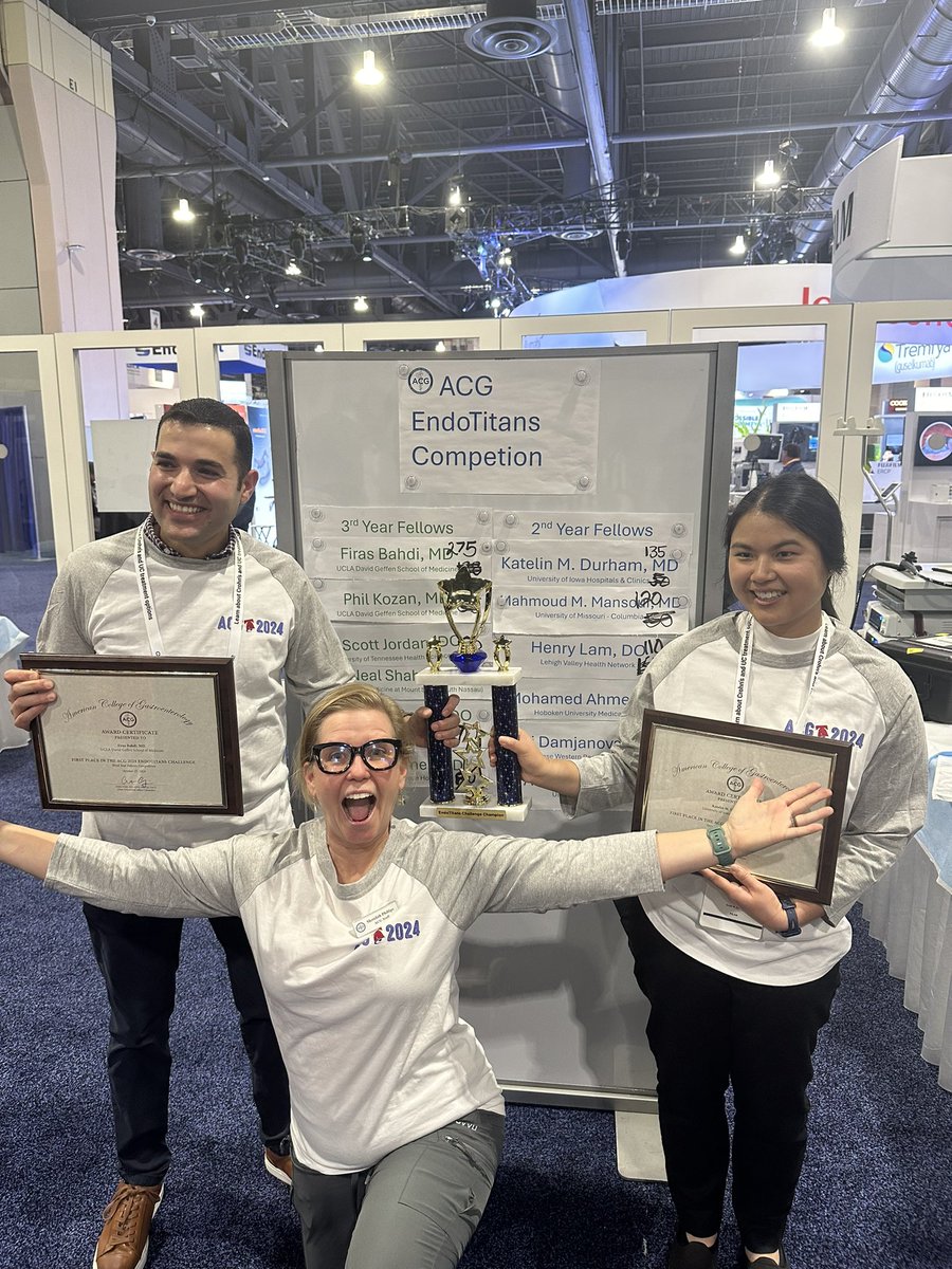 Nail biting finalee 😳😳😳😳😳

The #EndoTitans 🏆🏆

Nerve wracking moments

And the winner is ….

#ACG2024 <a href="/AmCollegeGastro/">ACG</a> 

Starr judges <a href="/MN_GIMD/">Mariam Naveed, MD</a> <a href="/kehutchins77/">Katie Hutchins, MD</a> <a href="/NickMcDonaldMD/">Nick McDonald</a> <a href="/IrisWangMD/">Xiao Jing (Iris) Wang, M.D.</a> 

And the 👸 of the show <a href="/mdmanatee/">Meridith Phillips</a>