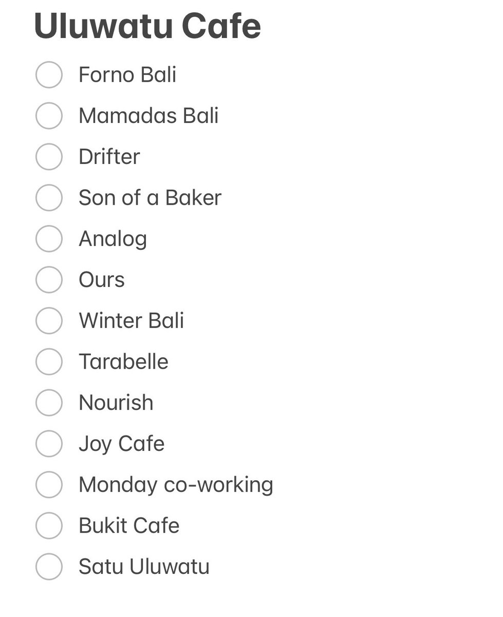 Daripada ke Uluwatu cuma muter2 ke situ2 lagi (Alchemy, Arabica,Baked), mending simpan list aku yang ini biar nambah referensi ngafe dan brunch di Uluwatu.

Bookmark aja duluu✅🫶🏻🔥