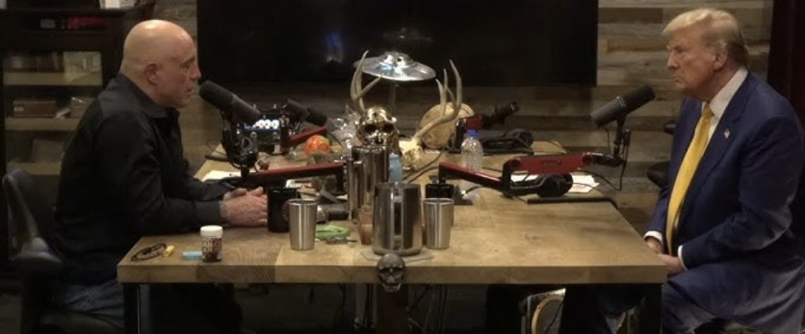 (🧵) THREAD: When Trump makes a provably false claim he’s been corrected on before—and does so thousands of times—there are 3 possibilities: he has a mental illness; he’s too stupid to learn; he thinks MAGAs are stupid.

None are OK in a POTUS.

Look at the Rogan-Trump interview.