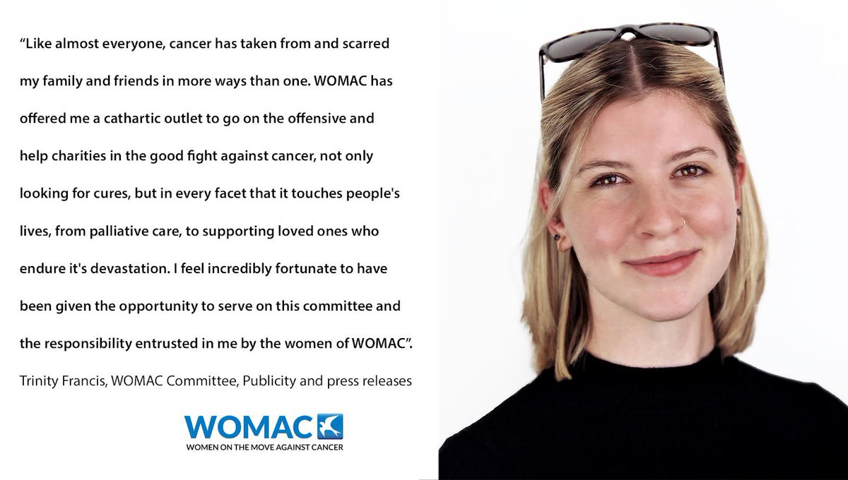 A huge welcome to the WOMAC Committee <a href="/TrinityGFrancis/">Trinity G Francis</a>! 

#volunteer #volunteering #fightagainstcancer #charity