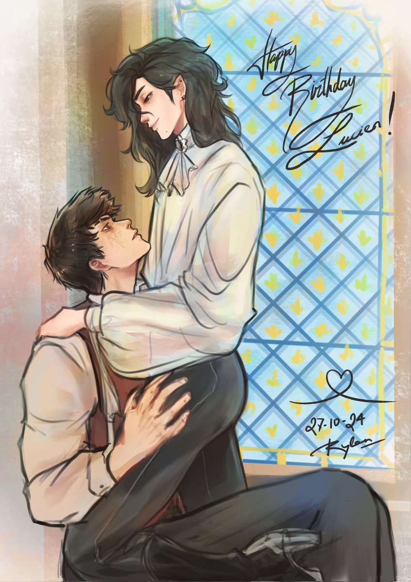 Happy birthday to Lucien, our dear black pearl, and thanks to <a href="/ThaddeusUmbriel/">Hiraeth (Koko)</a> for creating him. Meeting Lu was everything for our Rylan 💛🖤