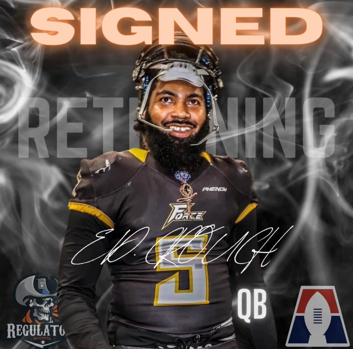 He’s a dual threat QB that came to us late in the year last season! Let’s welcome back Ed L. Crouch!