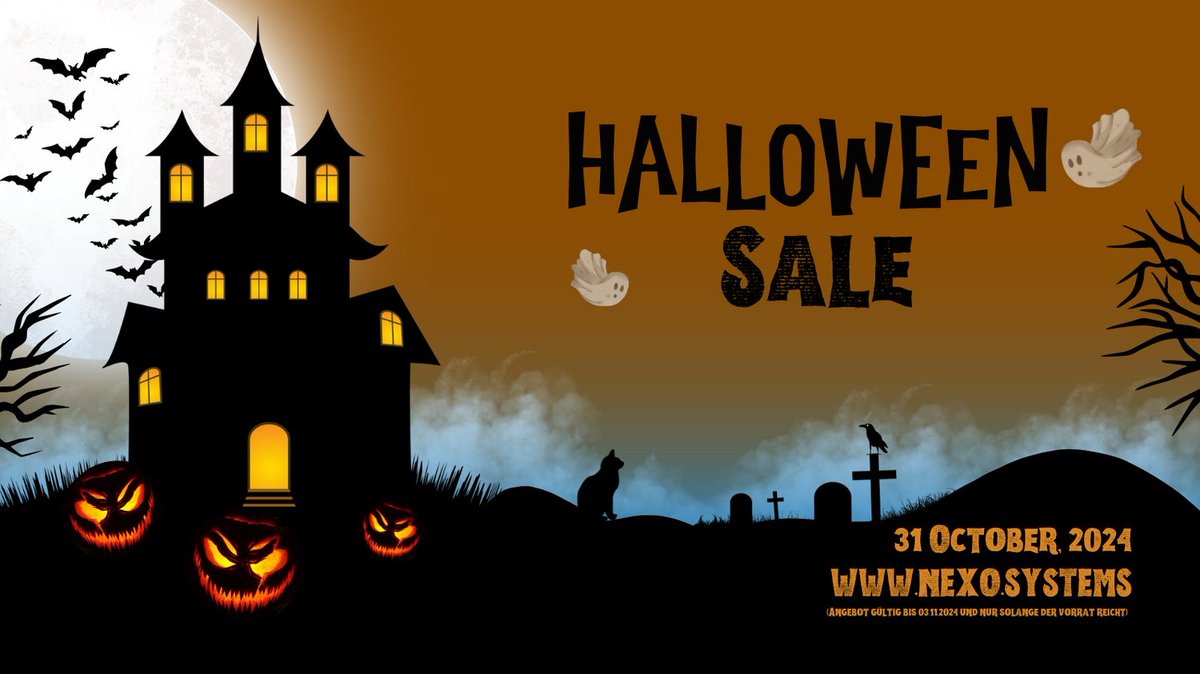 NexoSystemsDE's tweet photo. 🎃👻 HALLOWEEN-SALE! 👻🎃 

Sichere dir unsere gruseligen Angebote ab nur 3,45€! 🤑 Aber nur bis zum 3.11.2024 und solange der Vorrat reicht! 🕸️👾 Verpass nicht deine Chance! 🚀💀

#nexosystems #HalloweenSale #WebHosting #Angebote #sale #WebhostingAngebot https://t.co/aEDcbI7g5d
