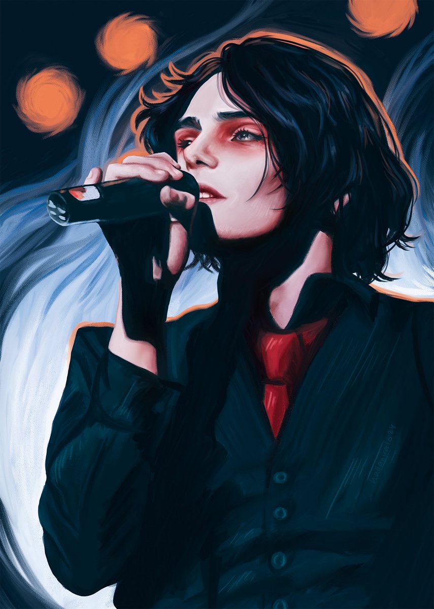 Painted #GerardWay from the Revenge Era (the red make up is my weakness)  <a href="/gerardway/">Gerard Way</a>