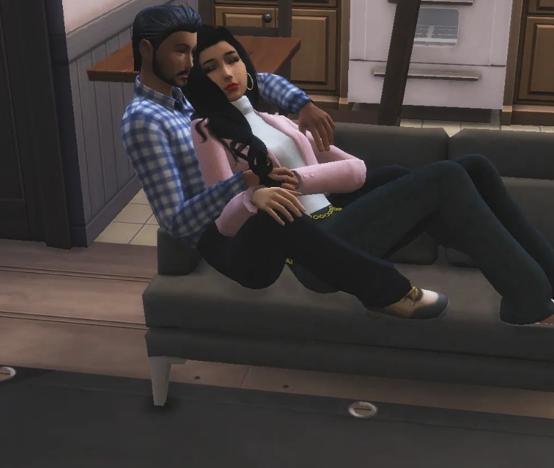 Chantelnunn's tweet photo. a cute moment between my sims. I cant wait to get back to streaming on twitch soon https://t.co/ZNNlCOlepB