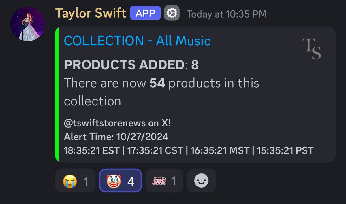 spotify_swift's tweet photo. ‼️ Taylor Swift is rumored to announce something tonight as 8 music products has been added to her store https://t.co/hIWheSxDpV