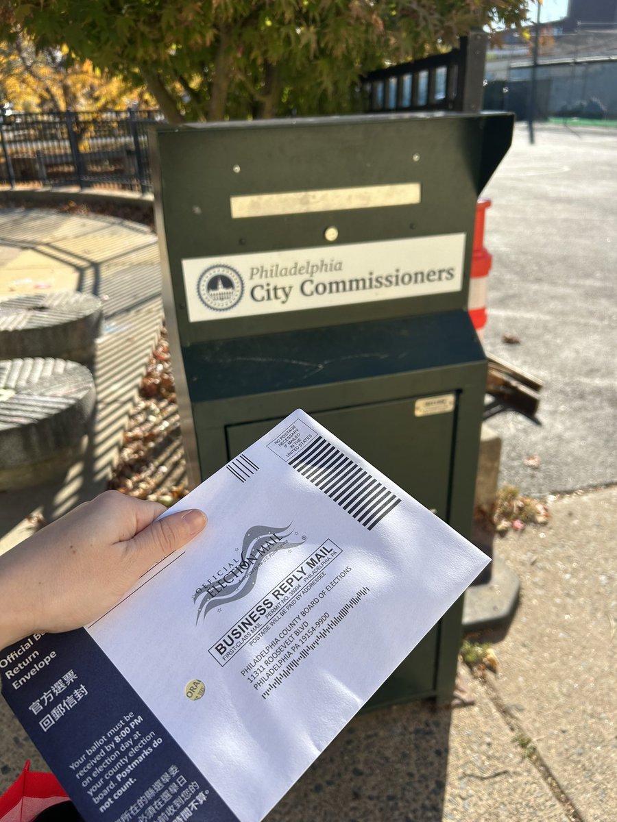 Took a lovely Autumn walk to drop off my ballot today. Vote vote vote (for Kamala Harris, duh)!