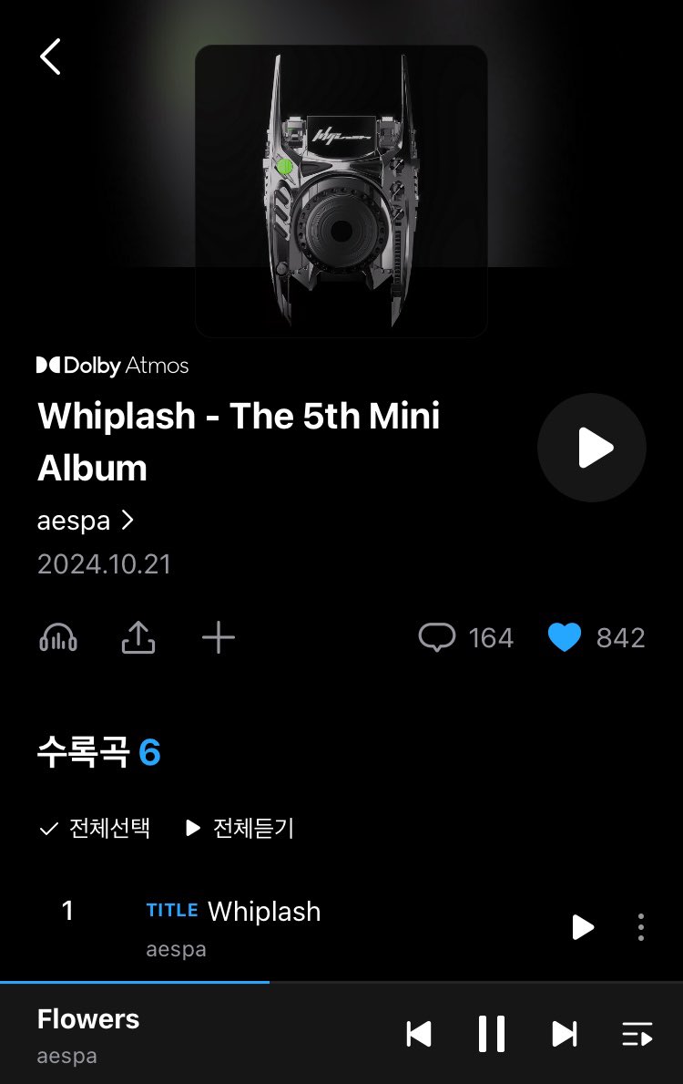 옳게 된 음원차트의 맛 달다…! 내 여자들이 가득한 음차로 월요일 아침 노동요 장전하고 10월의 마지막주도 다 깨부수고 시작 💥 돌비 애트모스로...