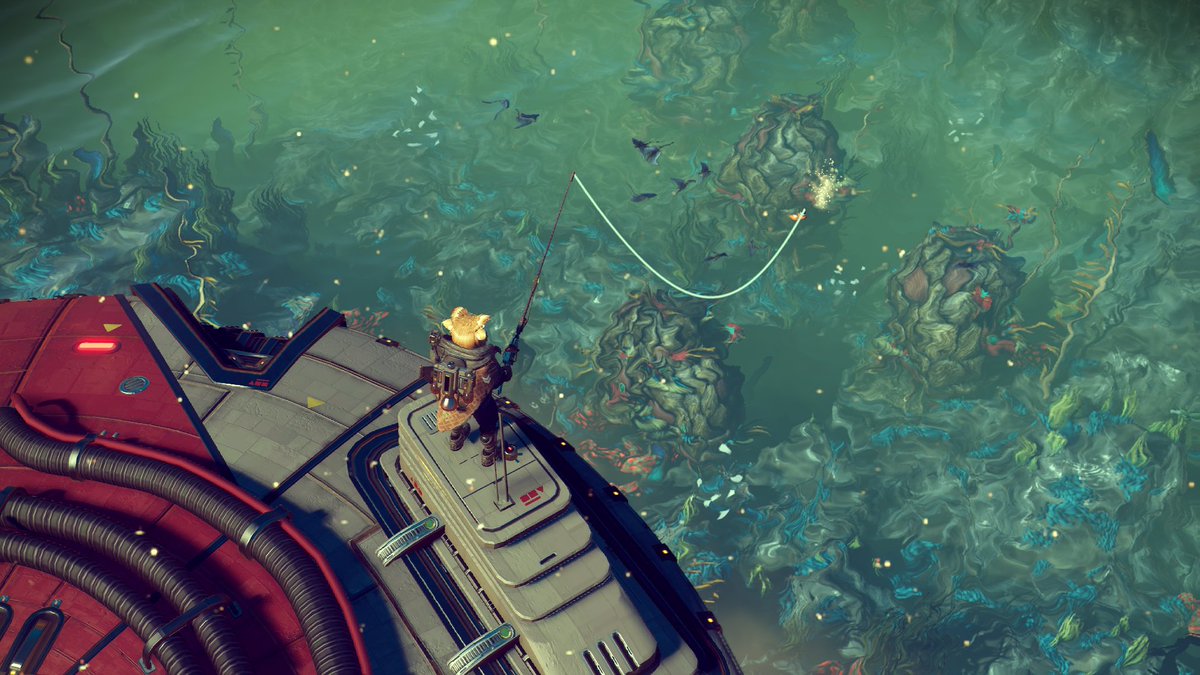 Post-Expedition R&amp;R. 🎣 

<a href="/NoMansSky/">Sean Murray</a> <a href="/hellogames/">Hello Games</a> 
#NoMansSky #NoMansSkyTheCursed