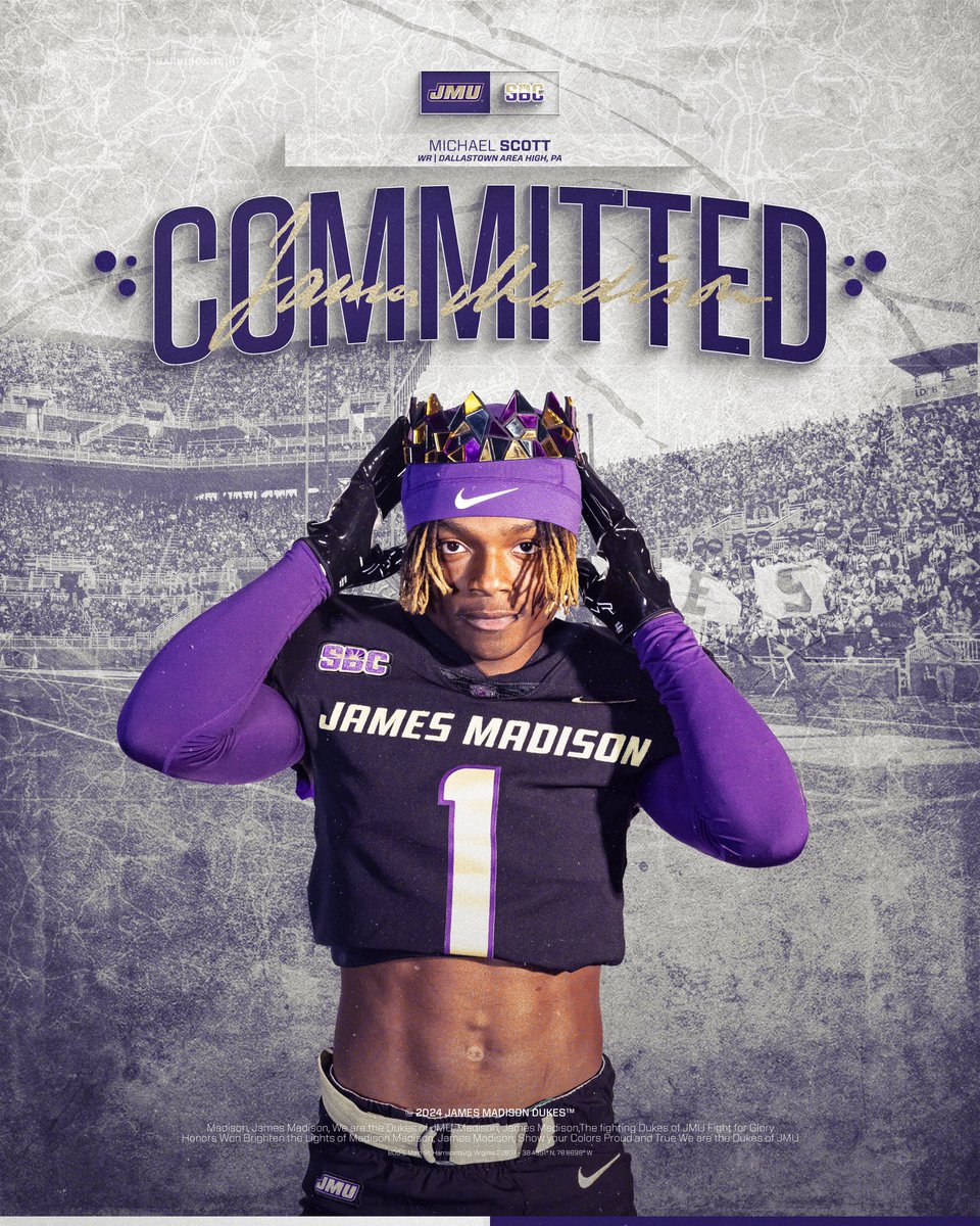 Michael Scott “Joystick”3⭐️ (@michaelscott_34) on Twitter photo #AGTG Committed💜⚡️
#GoDukes <a href="/CoachBobChesney/">Robert Chesney</a> <a href="/Justin_Harpo/">Justin Harper</a> <a href="/ApplebaumNathan/">Nathan Applebaum</a> <a href="/Coach_DiMike/">Anthony DiMichele</a> <a href="/RossLHannah/">Hannah Ross</a> <a href="/Coach_DKennedy/">Dean Kennedy</a> @PRZPAvic <a href="/EdOBrienCFB/">EdOBrienCFB</a> <a href="/Vonsway2021/">Vonsway</a> <a href="/EliteSuccessPA/">Elite Success</a> #AGTG Committed💜⚡️
#GoDukes <a href="/CoachBobChesney/">Robert Chesney</a> <a href="/Justin_Harpo/">Justin Harper</a> <a href="/ApplebaumNathan/">Nathan Applebaum</a> <a href="/Coach_DiMike/">Anthony DiMichele</a> <a href="/RossLHannah/">Hannah Ross</a> <a href="/Coach_DKennedy/">Dean Kennedy</a> @PRZPAvic <a href="/EdOBrienCFB/">EdOBrienCFB</a> <a href="/Vonsway2021/">Vonsway</a> <a href="/EliteSuccessPA/">Elite Success</a>