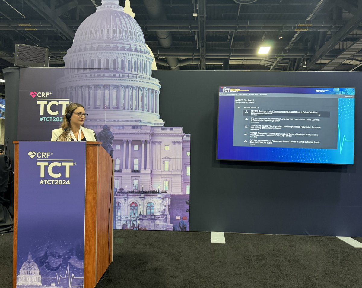 Day 1 at #TCT2024!🫀
I was thrilled to share our findings on M-TEER outcomes in patients with MVA &lt;4 cm2.
Excited for more insightful conversations ahead!!
