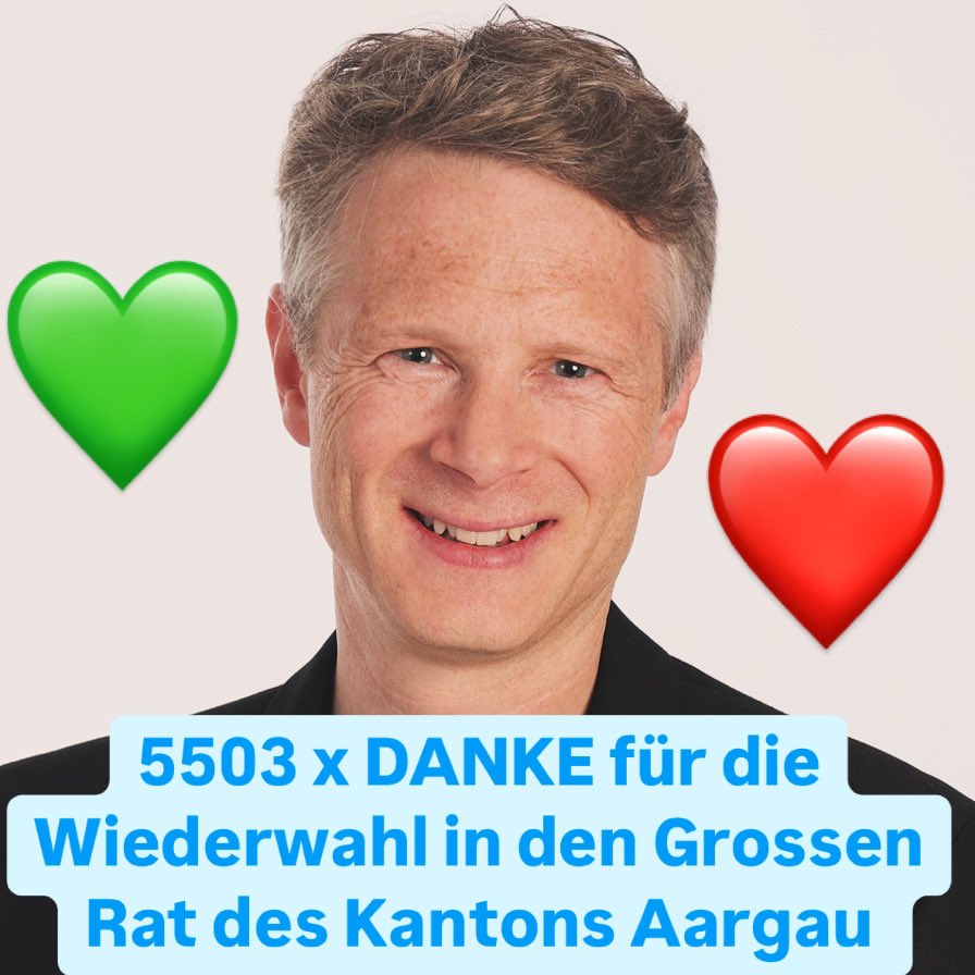 Jonas Fricker (@frickerjonas) on Twitter photo Danke für das Vertrauen für weitere 4 Jahre. Ich werde mich weiterhin für einen nachhaltigen Kanton Aargau in Klima-, Umwelt-, Natur-, Energie-, Bildungs-, Kultur-, Sport-, Gleistellungs-, Wirtschafts- und sozialen Fragen einsetzen. <a href="/gruene_aargau/">Grüne Aargau</a> Danke für das Vertrauen für weitere 4 Jahre. Ich werde mich weiterhin für einen nachhaltigen Kanton Aargau in Klima-, Umwelt-, Natur-, Energie-, Bildungs-, Kultur-, Sport-, Gleistellungs-, Wirtschafts- und sozialen Fragen einsetzen. <a href="/gruene_aargau/">Grüne Aargau</a>