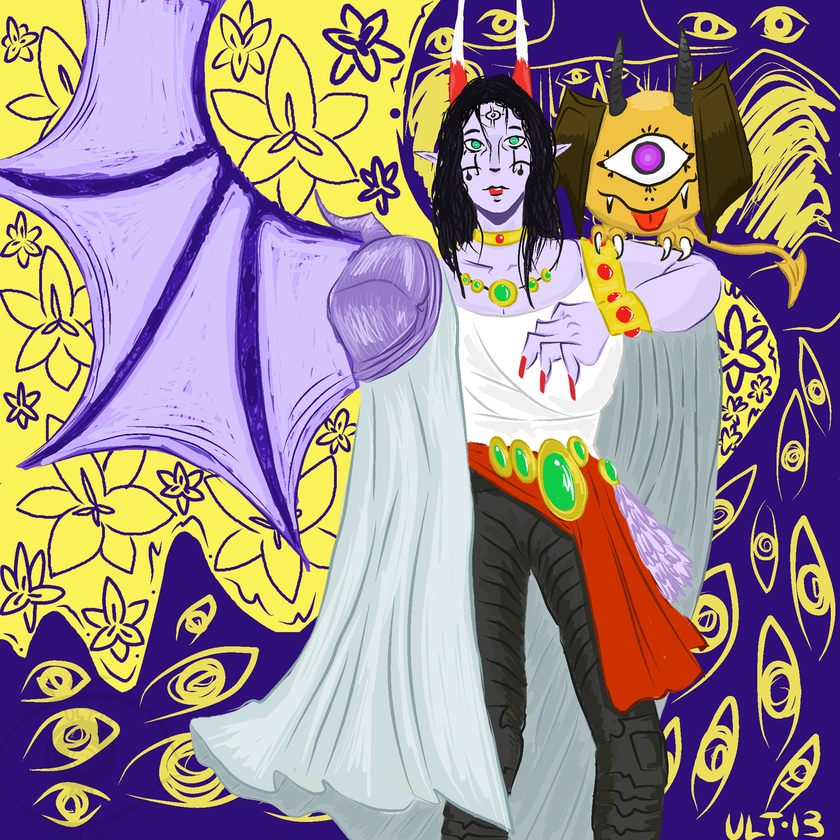 A piece i took from my sketchbook and brought to life in csp.

#art
#fantasy 
#demon 
#characterdesign