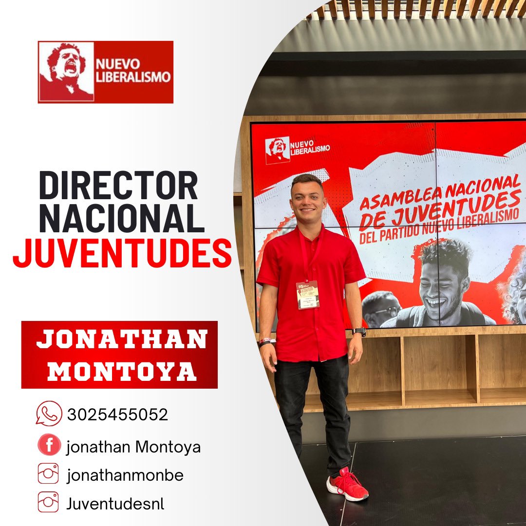 🚩Hoy es un día importante para mi vida y en la Carrera Política que he decidido emprender, fui Electo con el 70% de los votos como Director Nacional de Juventudes del Nuevo Liberalismo en nuestra Asamblea Nacional de Juventudes !!!🚩