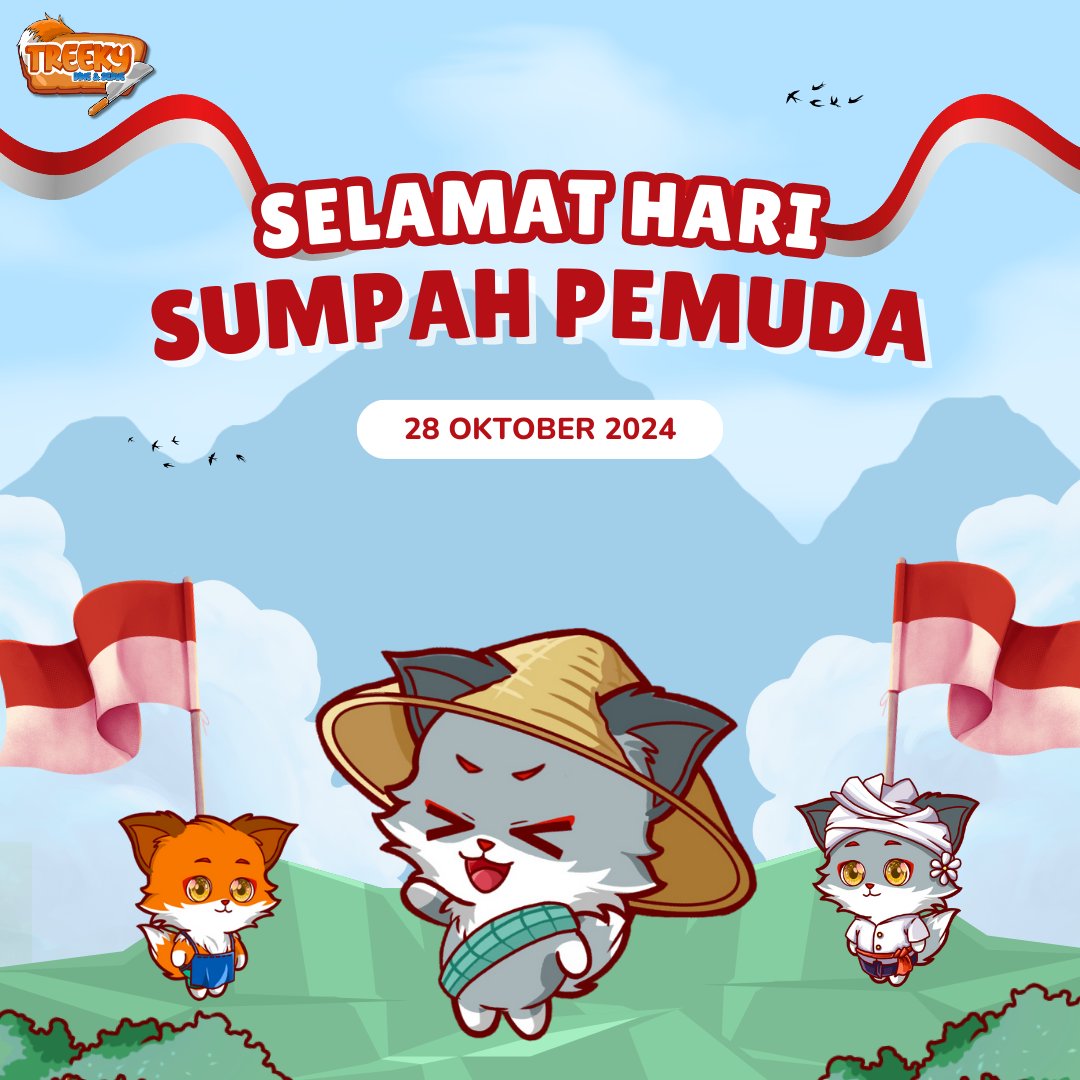 skypillarstudio's tweet photo. Sejarah mencatat semangat persatuan para pemuda. Kini, tongkat estafet perjuangan ada di tangan kita. Selamat Hari Sumpah Pemuda!

Mari tuangkan rasa semangat hari ini dengan mengunduh Treeky : Dine &amp; Serve di Playstore kalian ya!!

#treeky #indiegame #match3 #sumpahpemuda https://t.co/Ehcn5nyQGg