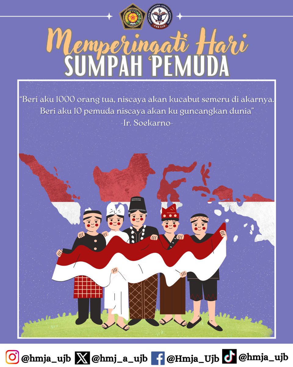 hmj_a_ujb's tweet photo. [MEMPERINGATI HARI SUMPAH PEMUDA]✨
Semoga semangat persatuan dan perjuangan para pemuda terus membara dalam setiap langkah kita membangun Indonesia.
=====
Kunjungi juga linimasa kami lainnya di :
IG: @hmja_ujb
Facebook : Hmja_Ujb
Tiktok : @hmja_ujb
=====
#HMJA
#UJB
#SUMPAHPEMUDA https://t.co/zcsW2NN9AO