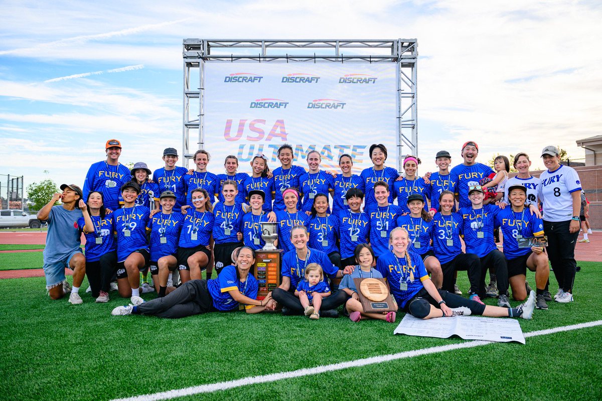 Your 2024 Women’s Division National Champion, San Francisco <a href="/furyultimate/">Fury Ultimate</a> 🏆

With the championship victory today, Fury collected its 13th title, the most by any team! 

#USAUltimate | #USAUNats