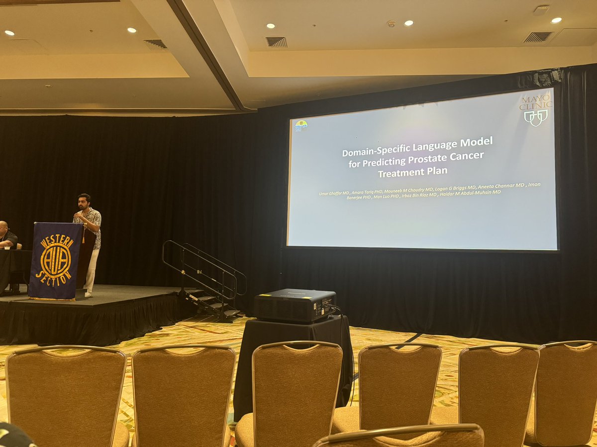Haidar Abdul-Muhsin (@h_abdulmuhsin) on Twitter photo Great job by <a href="/UmarGhaffarMD/">Umar Ghaffar</a> presenting our work: Domain specific LLM to predict PCa Rx recommendation.
Great potential for patient education and improving PCa workflows! <a href="/ImonBanerjee6/">Imon Banerjee</a> <a href="/AmaraTariq11/">Amara Tariq</a> <a href="/MayoUrology/">Mayo Clinic Urology</a> Great job by <a href="/UmarGhaffarMD/">Umar Ghaffar</a> presenting our work: Domain specific LLM to predict PCa Rx recommendation.
Great potential for patient education and improving PCa workflows! <a href="/ImonBanerjee6/">Imon Banerjee</a> <a href="/AmaraTariq11/">Amara Tariq</a> <a href="/MayoUrology/">Mayo Clinic Urology</a>