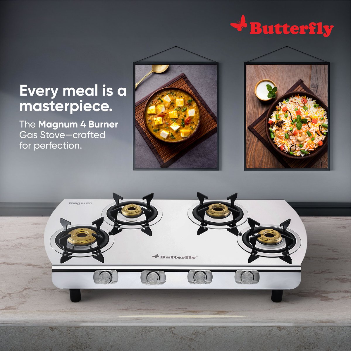 Designed for culinary excellence, the Magnum 4 Burner Gas Stove transforms every meal into a masterpiece. With precision, power, and style, this stove is made for those who demand the best from their cooking.​
#butterflykitchen #butterflykitchenappliances #homecookedfoodisbetter