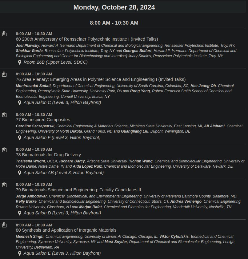 aiche_mesd's tweet image. @aiche_mesd programming for Monday 10/28...come check out some sessions!
@ChEnected #AIChE2024 #AIChEASC