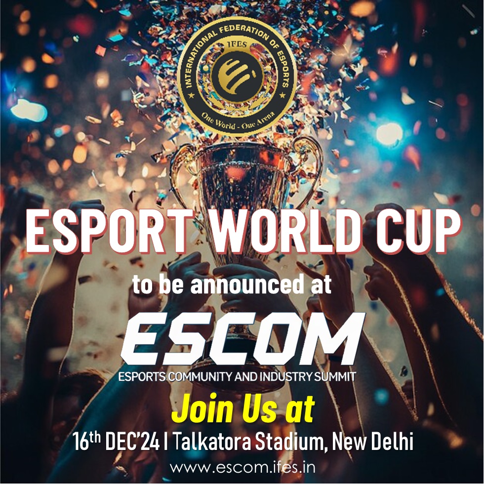 ESCOMglobal's tweet image. 🎮 The 𝐄𝐬𝐩𝐨𝐫𝐭𝐬 𝐖𝐨𝐫𝐥𝐝 𝐂𝐮𝐩 𝟐𝟎𝟐𝟓, to be announced at the eSPORTS COMMUNITY AND INDUSTRY SUMMIT (ESCOM), to be held at Talkatora Stadium, New Delhi on 16th Dec'24  Stay tuned for more updates! 📷Visit: escom.ifes.in

#EsportsWorldCup📷 #escom #ifes #meity