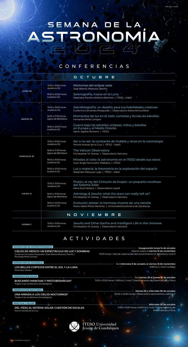 GeogStephany's tweet photo. Semana de Astronomía en el ITESO https://t.co/8cUjSJ4tgr https://t.co/N4MhEcKqcT