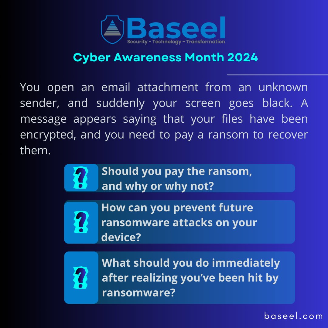 Baseelpartners's tweet photo. 𝐂𝐲𝐛𝐞𝐫 𝐀𝐰𝐚𝐫𝐞𝐧𝐞𝐬𝐬 𝐌𝐨𝐧𝐭𝐡 𝟐𝟎𝟐𝟒

#CyberSecurity #PasswordManagement #2FA #DataProtection #ITSecurity #DigitalSafety #PasswordManager #PasswordSecurity #SecureYourData https://t.co/lvHPs0JA99