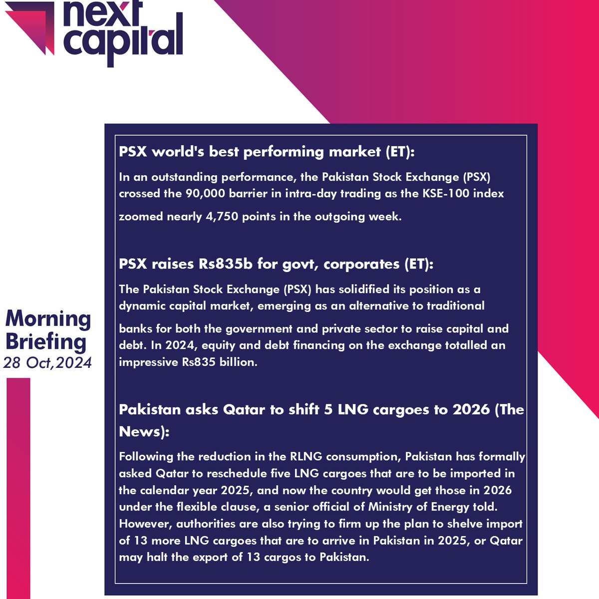 NextCapitalLtd's tweet image. Morning Briefing For October 28, 2024
#Nextcapital #NextResearch