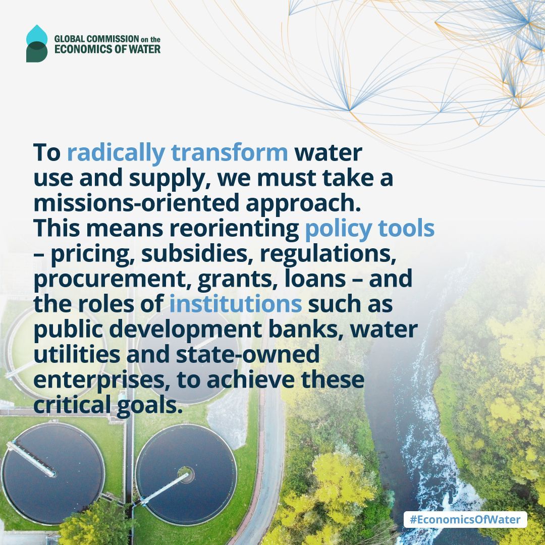 "Only with a new economic mindset can governments value, govern and finance water in a way that drives the transformation we need," highlighted our Co-Chair <a href="/MazzucatoM/">Mariana Mazzucato</a> at the launch of the #EconomicsOfWater report. 

Read the report 👉 bit.ly/3NAlYrE