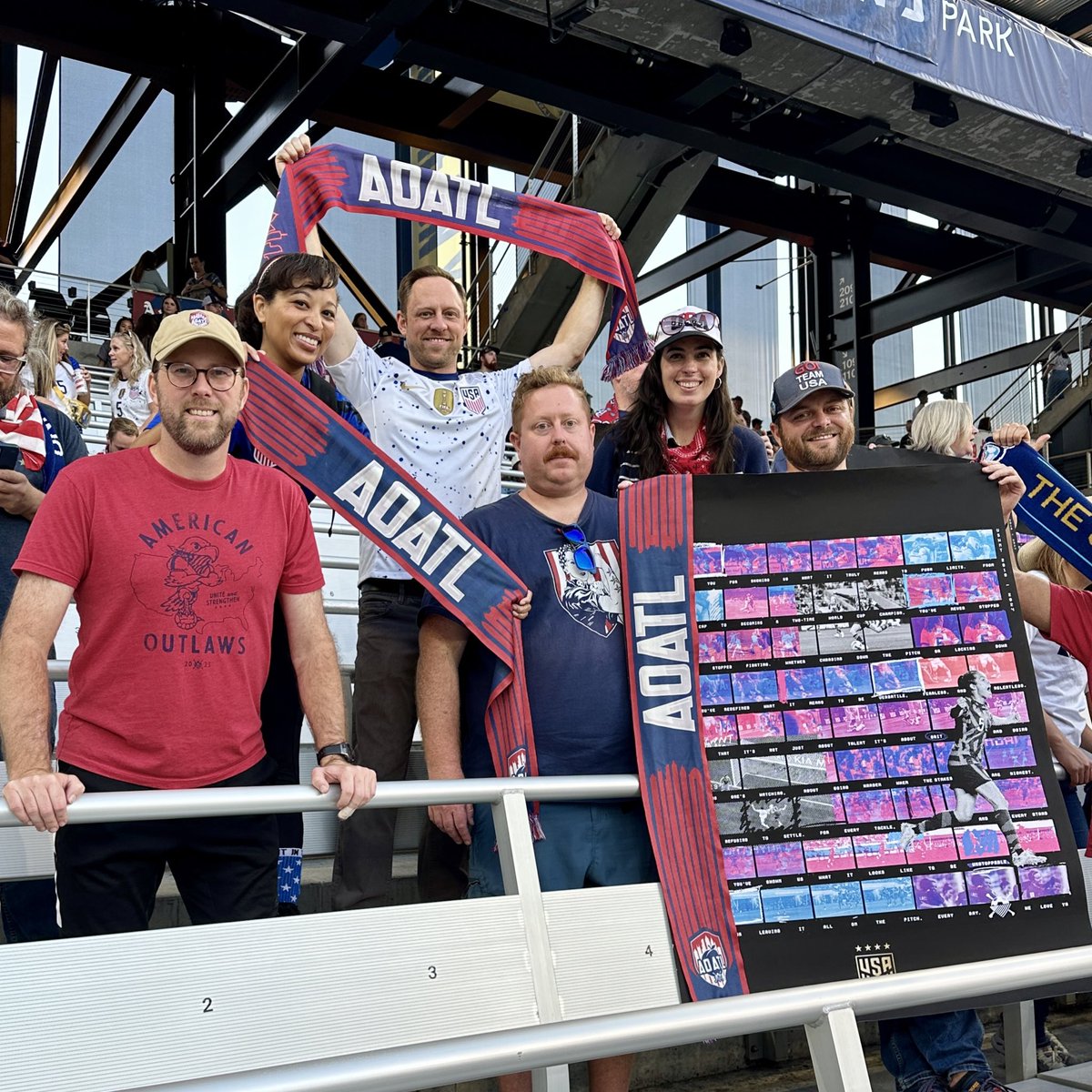 The Atlanta crew in Nashville supporting the #USWNT! 

#aoatl 🍑💙⚽️🇺🇸