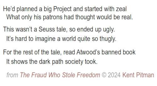 Excerpt of my 2024 epic #poem
"The Fraud Who Stole Freedom".
READ it. Or LISTEN as I read via 10min audio track.
Either way, be sure to SHARE it with family and friends.
netsettlement.blogspot.com/2024/10/the-fr…
#election2024 #dictatorship #democracy #poetry <a href="/KamalaHQ/">Kamala HQ</a> <a href="/KamalaHarris/">Kamala Harris</a> <a href="/Tim_Walz/">Tim Walz</a>
