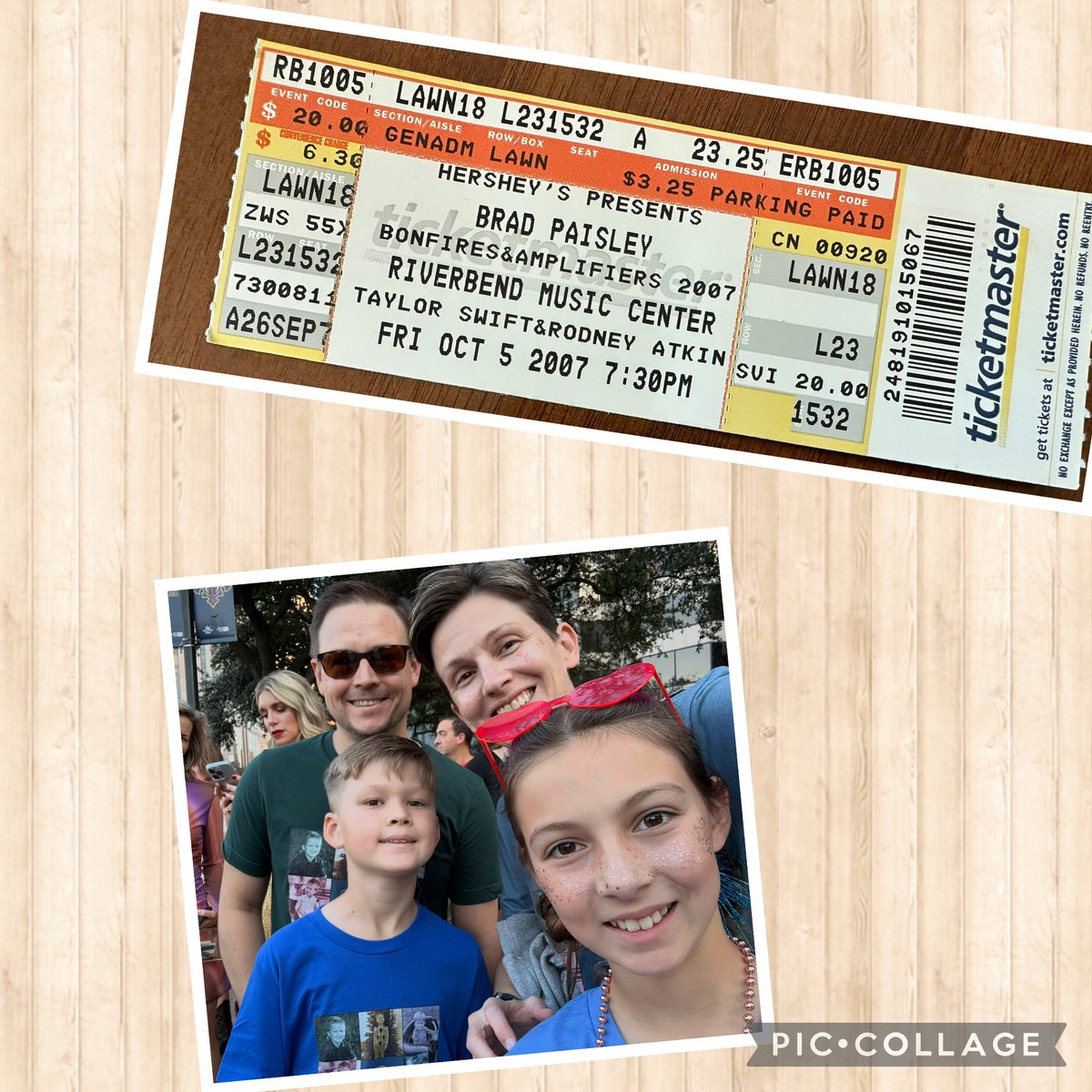 CalipariCat's tweet photo. Saw Taylor Swift open for Brad Paisley 17 years ago with my now husband, and just took our kids to N1 New Orleans Eras Tour for our son’s 10th birthday, which he dubbed “best trip ever” 😊 🎂 🎈 @taylornation13 @taylorswift13 @tswifterastour https://t.co/Qc0wIBeMxX