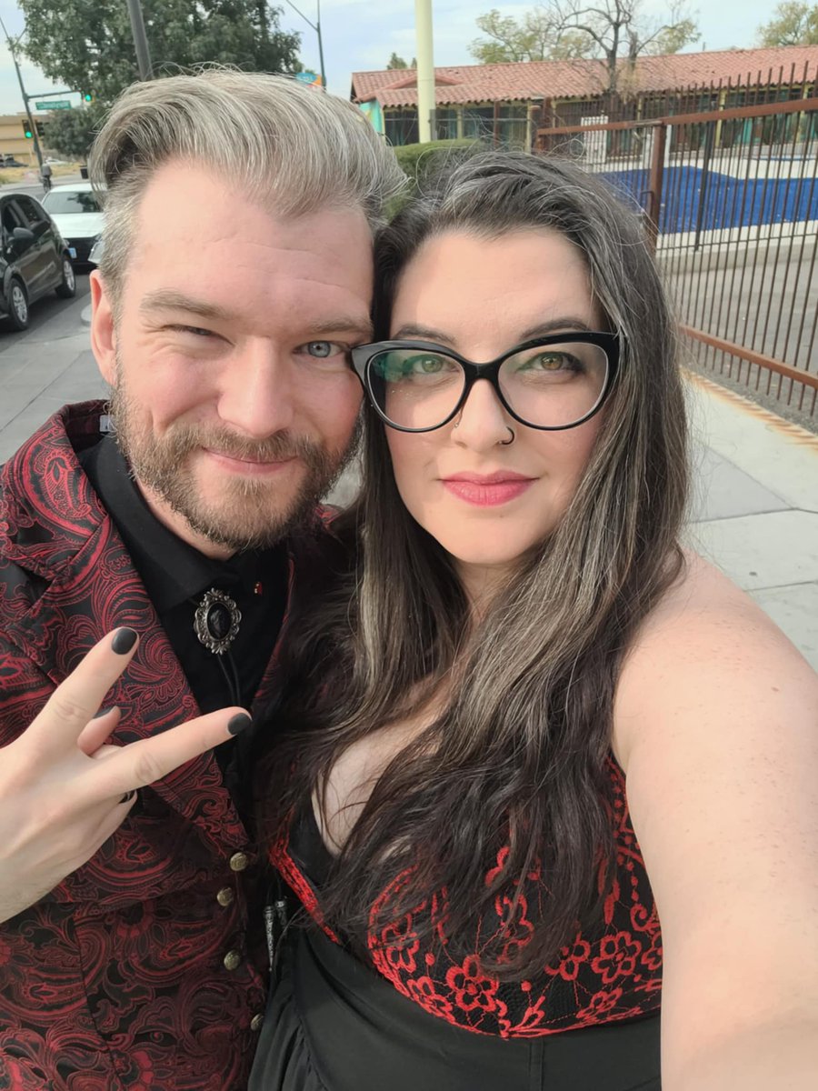 Bishark_'s tweet photo. Lil' life update. Beck and I renewed our vows for our 20th anniversary 💙 

Stoked to see the photos by the amazing Sarah England. Also picked up a nice souvenir from #magicconvegas #mtgvegas https://t.co/i6rLlWQMzS
