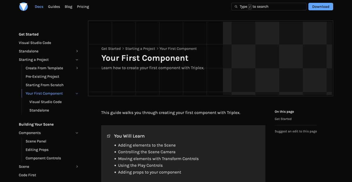 trytriplex's tweet image. Never tried making something with React Three Fiber? Don&apos;t fret — we&apos;re cooking comprehensive docs, guides, and vibes for the upcoming Triplex for VS Code release.

Make sure to follow and join Discord to be the first to hear.

#threejs #react #webgamedev #webdev #r3f