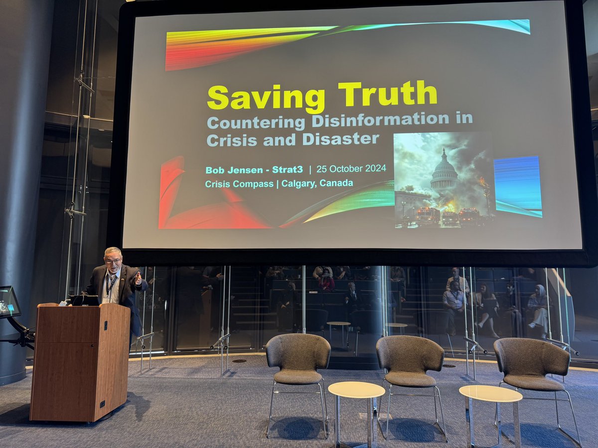 RealBobJ's tweet photo. Privileged to speak on the same agenda with global thought leaders of crisis and risk communication, Dr Vincent Covell and Dr @wtcoombs and other amazing speakers like @rebeccabultsma and Nick Manning and Rebecca Elming of @UWaterloo. Spoke about countering #disinformation during #crisis and #disaster. Many thanks to Benjamin Morgan and @Centre4Crisis for the invite to the Crisis Compass symposium in Calgary, Canada on Oct 24-25.