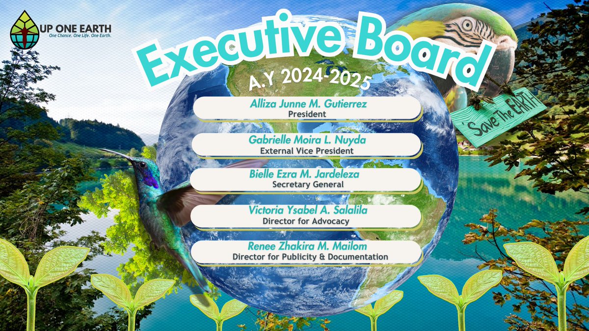 UPOneEarth's tweet photo. Meet the great leaders behind this growing and empowered organization! 🌏💚

Introducing the Executive Board of UP One Earth for A.Y 2024-2025, ready to inspire, spark growth, and take action for a greener and more sustainable future.

#UPOneEarth
#UPManila https://t.co/LNP2odoZZR
