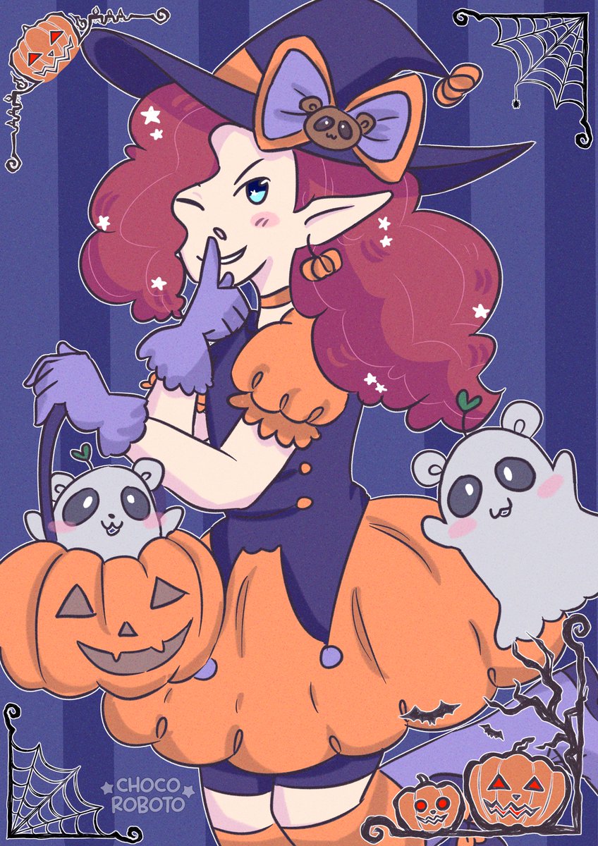 chocoroboto's tweet photo. happy chocoween!!! drawing i made on stream!! thank u for tuning in! :DD #ChocoArt https://t.co/20rtfcBClT