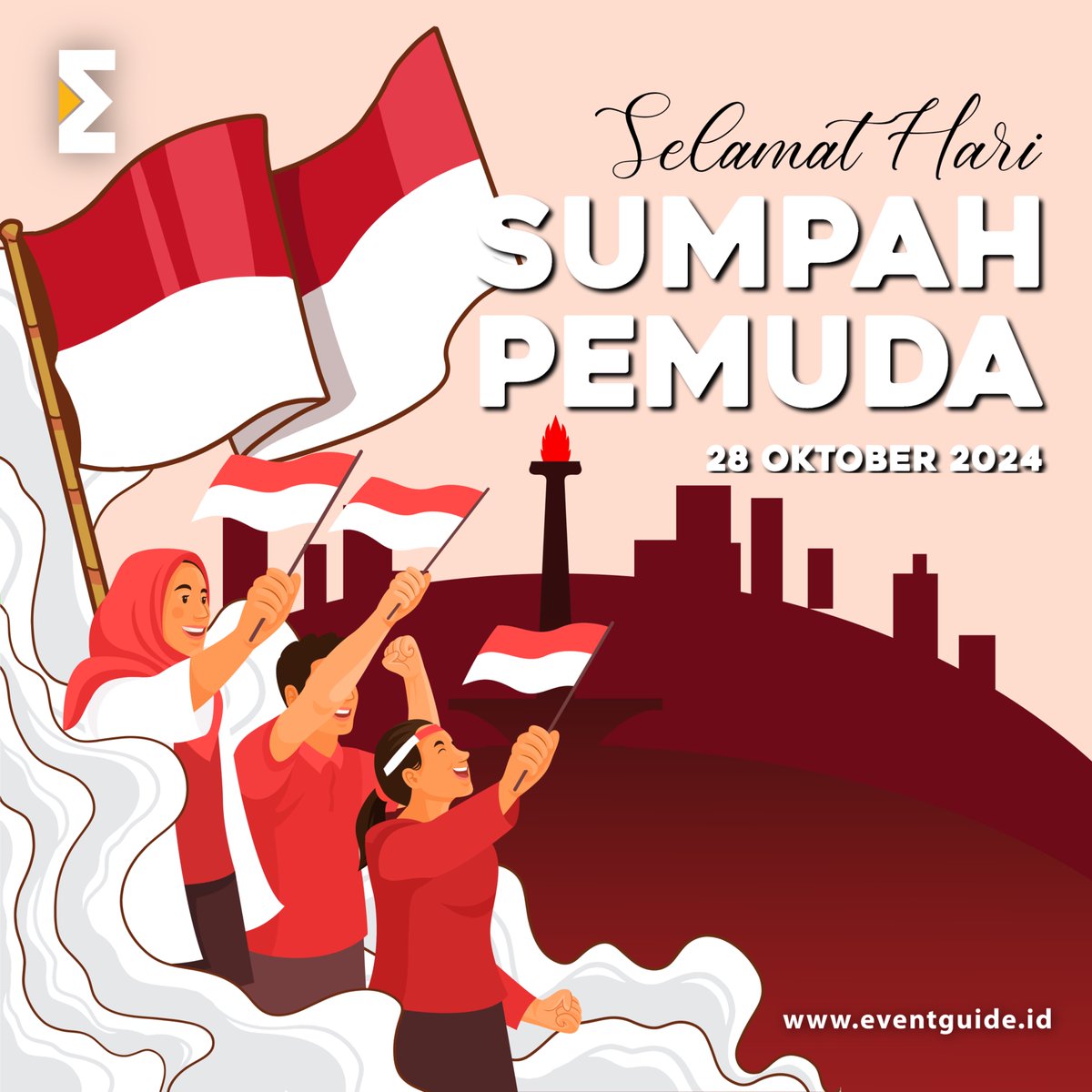 EventGuideID's tweet photo. Satu bangsa, satu bahasa, satu tujuan! Dulu pemuda bersumpah, sekarang giliran kita berkarya! Yuk, terus majuin Indonesia kita tercinta ❤️

#SumpahPemuda #EventGuideIndonesia https://t.co/PQcDoFq3p6