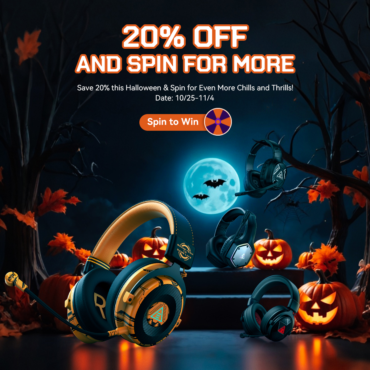 Save 20% EKSA Halloween &amp;Spin for Even More Chills and Thrills!
Date: 10/25-11/4
Spin To Win: eksa.net/pages/super-sa…
#eksa #gamingheadset #halloweensale #sale