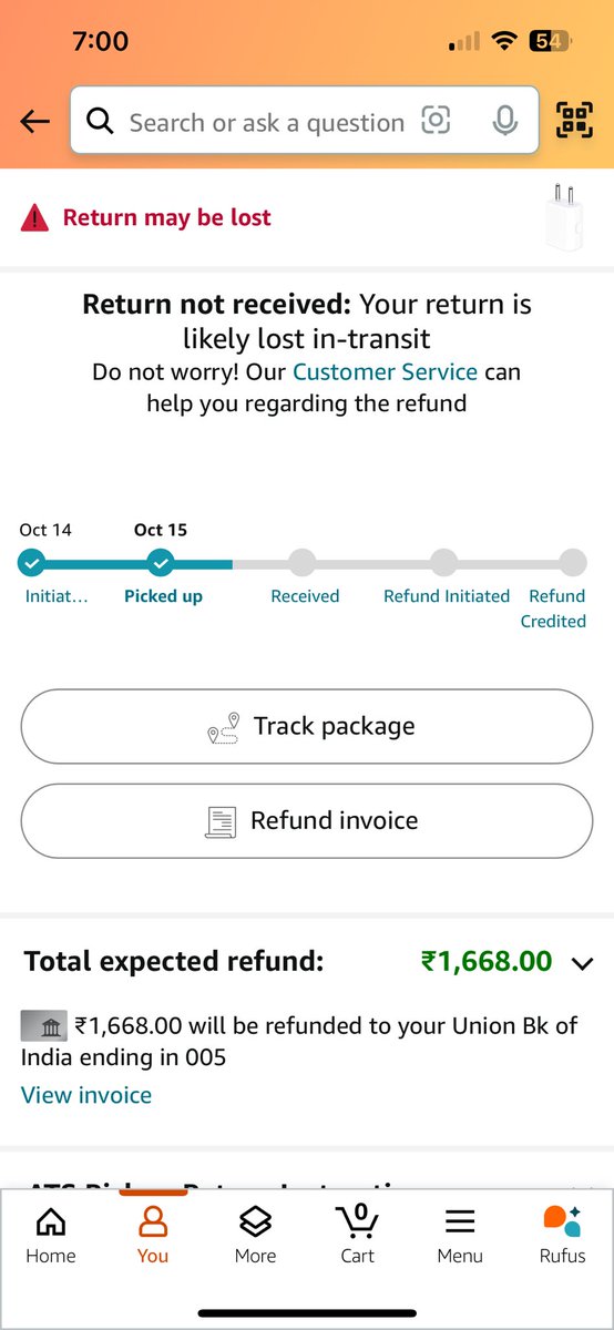 AshishAshishmon's tweet photo. I have return the product on 15th still not received refund. This was promised after 13 days return will be initiated but no refund. The product was old and no working condition i told at time return. Pickup person didn’t check the product and picked up. @AmitAgarwal @JeffBezos https://t.co/GEv6dPmLUo