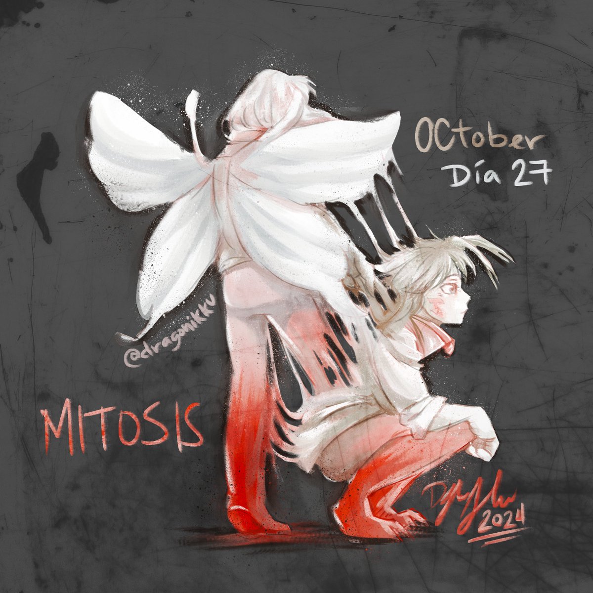Dragonikku's tweet photo. 🥀「 𝐎𝐂𝐭𝐨𝐛𝐞𝐫 ✦ Day 27 ✦ 𝙼𝚒𝚝𝚘𝚜𝚒𝚜」🦋

This is so rushed I wish I could build more on these.

#inktober #artober #october #moth #mothocs #csp #illust #clipstudiopaint https://t.co/IojJH9BRtJ