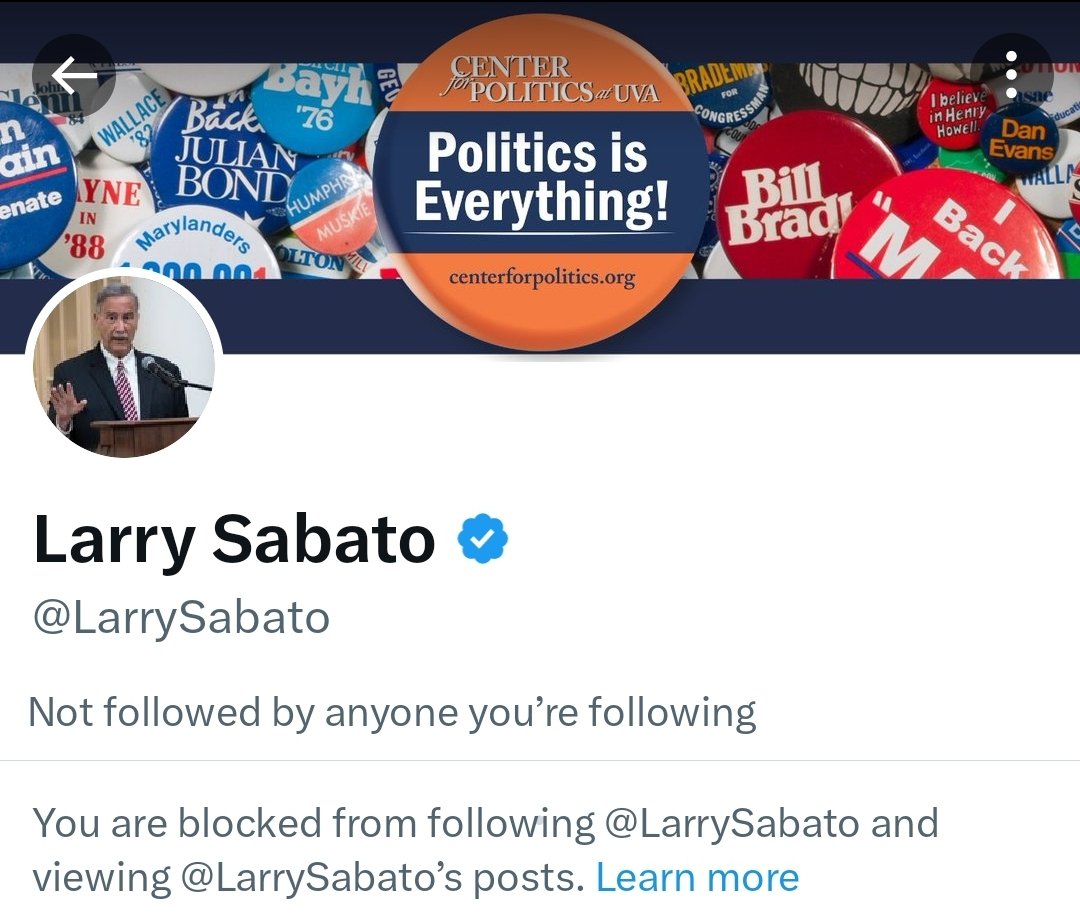 DeepSouthProud's tweet image. The man who accuses us of being Nazis is blocking the people he offended. #LarrySabato