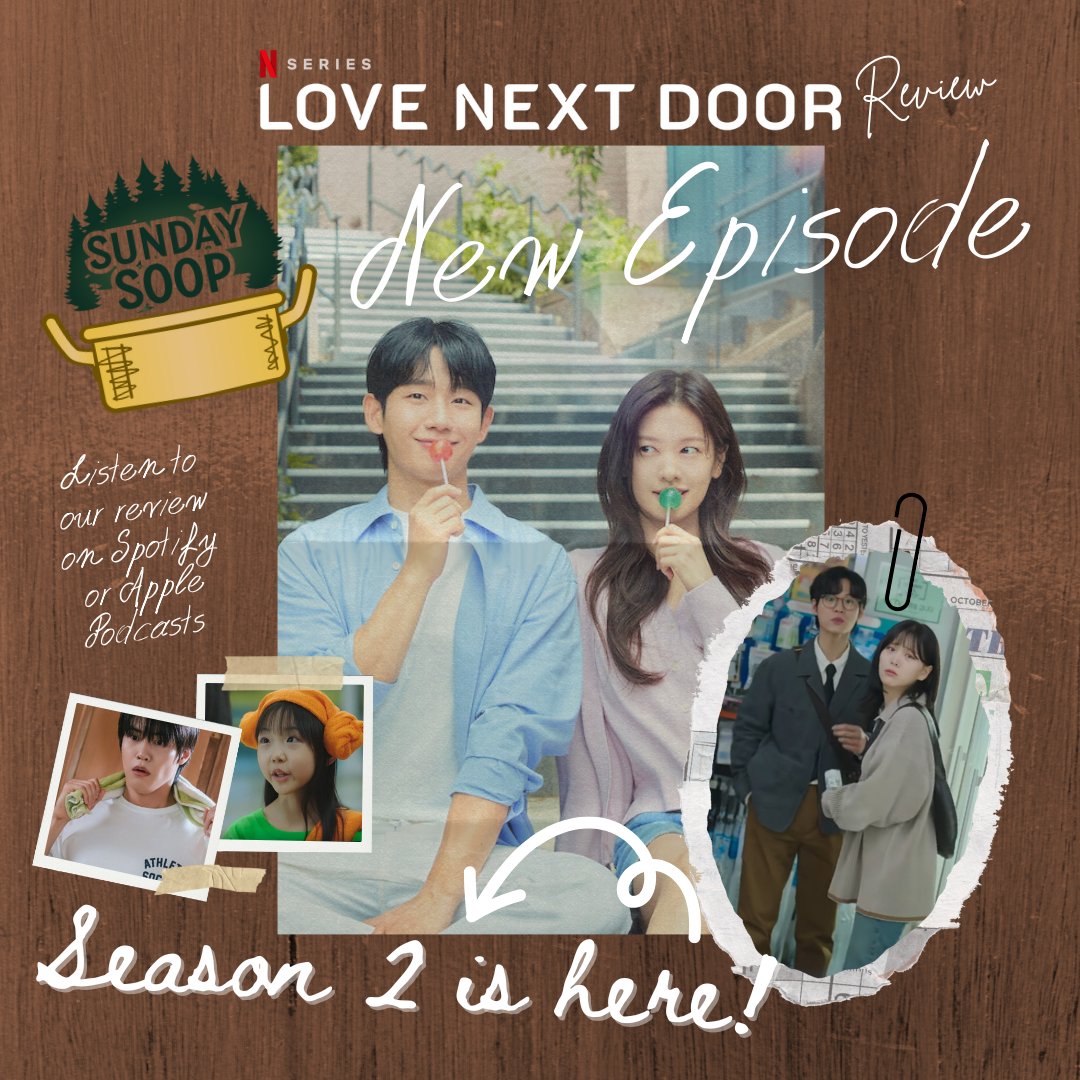 sundaysoop_pod's tweet image. Our hiatus is FINALLY over! Sunday Soop Podcasts is back with Season 2, as Tiff and Jen review #LoveNextDoor -- listen now on #Spotify or #ApplePodcasts 🫶
°
•
°
#kdramapodcast #kdramapodcasts #kdramareview #kdramalover #kdrama #asiandramas #JungHaeIn #JungSoMin