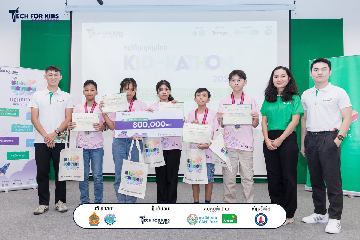 TechforKidsAcad's tweet image. Huge congrats to the #KidKATHON2024 winners! 🏆 The Innovators of Bits cleaned up with the Best Creative Team award for their trash-cleaning robot 🤖 &amp;amp; GreenTech blazed a trail with the Best Innovative Team award for their wildfire prevention project 🔥 #Techforkidsacademy